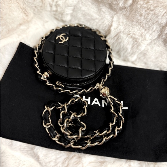 CHANEL  Quilted Chain Round Mini Clutch Bag - Picture 11 of 14